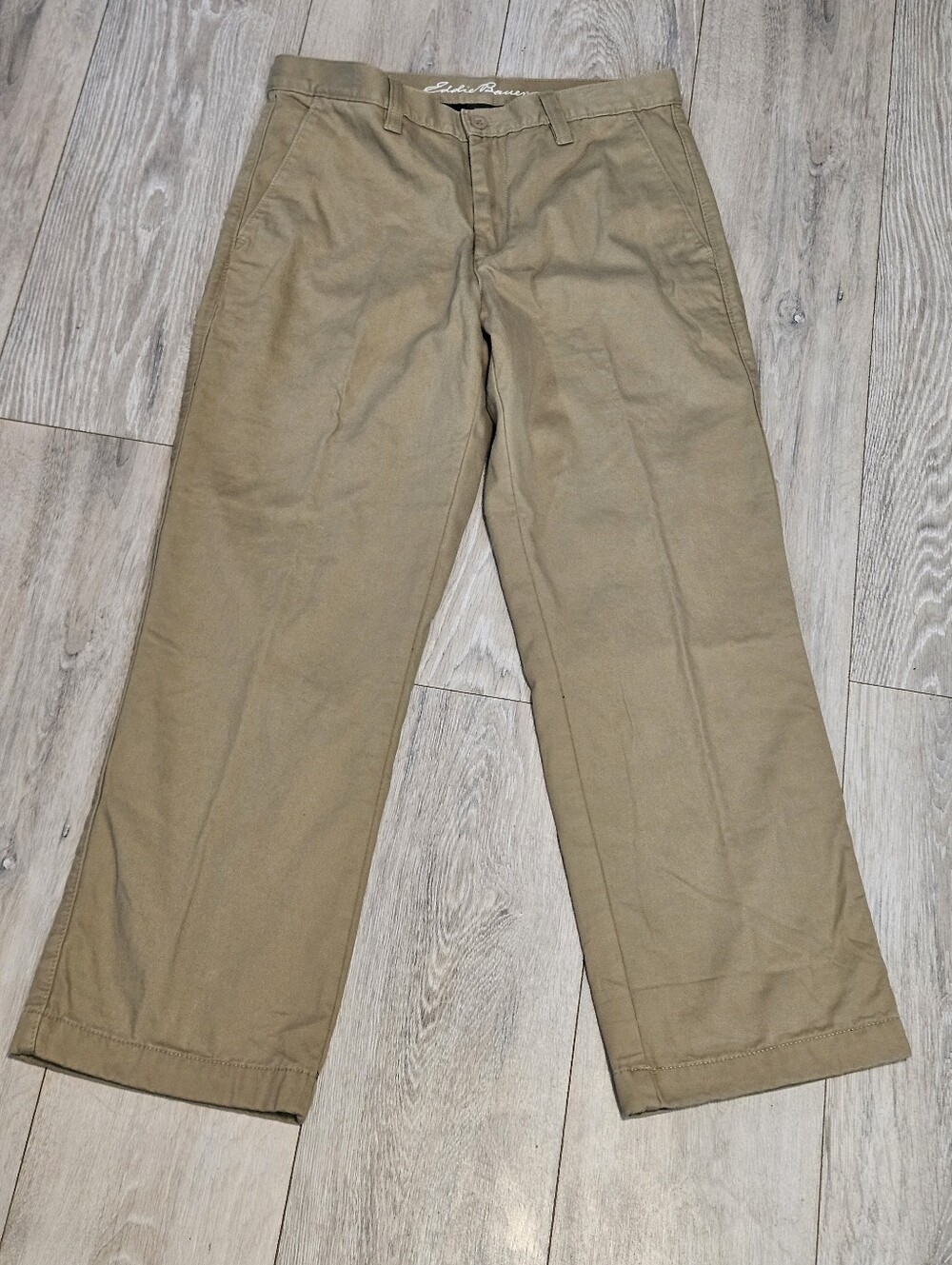 Eddie Bauer Men Flannel Lined Chino Pants 33x30 NWT Saddle Tan Plaid Winter Work